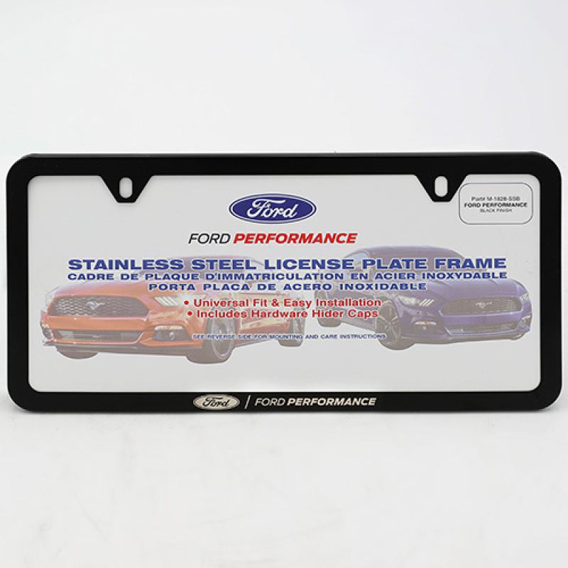 fits Ford Racing M-1828-SSB fits Ford Performance Slim License Plate Frame - Black Stainless Steel