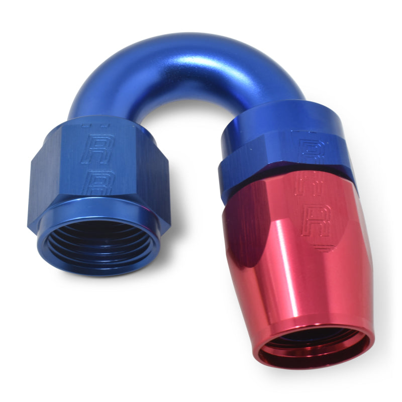 Russell 613530 Performance -12 AN Red/Blue 180 Degree Full Flow Swivel Hose End (With 1-1/8in Radius)