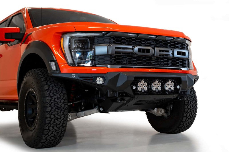 Addictive Desert Designs F210014100103 2021+ fits Ford Raptor Bomber Front Bumper w/ 3 Baja Designs LP6 Light Mounts