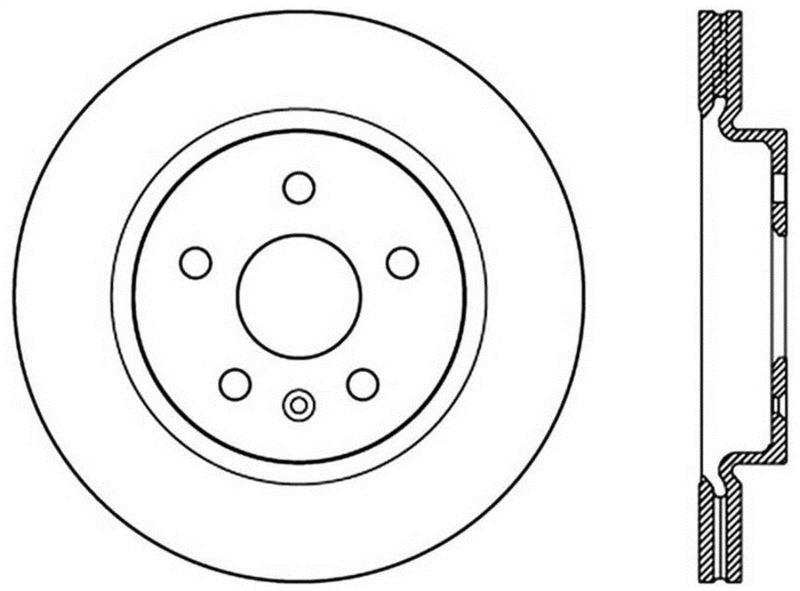 Stoptech 128.62127L Sport Cross Drilled Brake Rotor - Front Left
