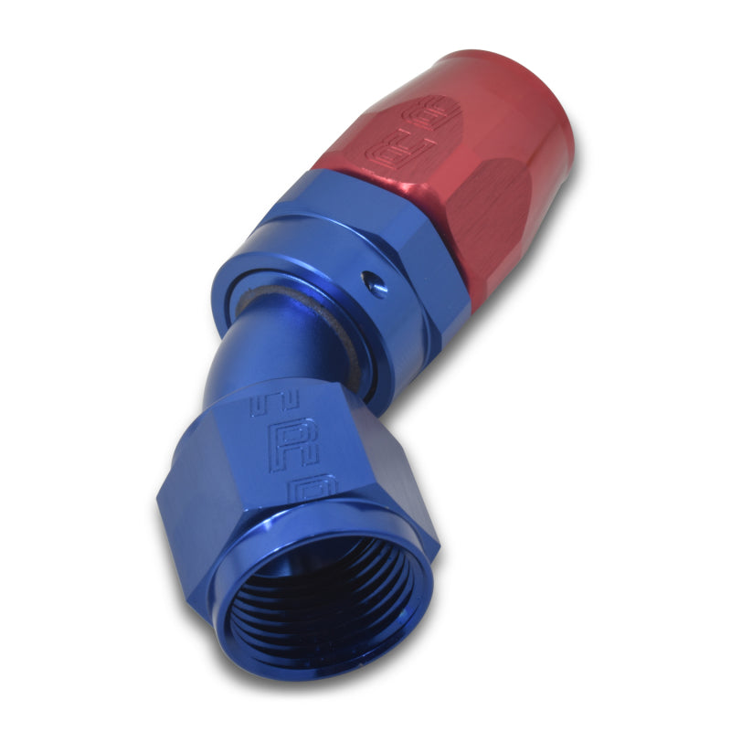 Russell 610080 Performance -4 AN Red/Blue 45 Degree Full Flow Hose End