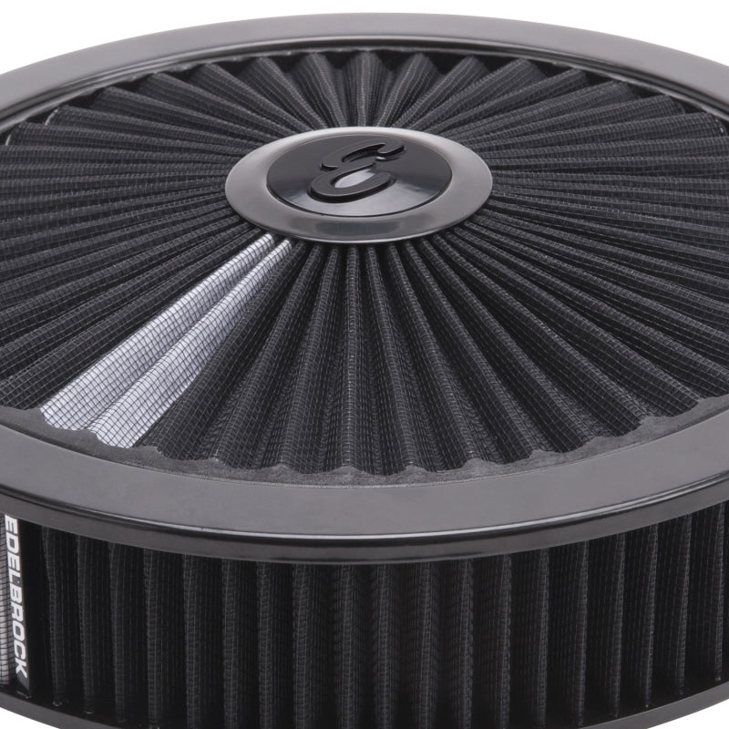 Edelbrock 43662 Air Cleaner Pro-Flo High-Flow Series Round Filtered Top 14In Dia X 3 125In Dropped Base