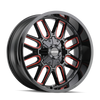 Mayhem 8107-22170BTR 8107 Cogent 22x10 / 8x170 BP / -19mm Offset / 125.2mm Hub Gloss Black Milled Prism Red Wheel