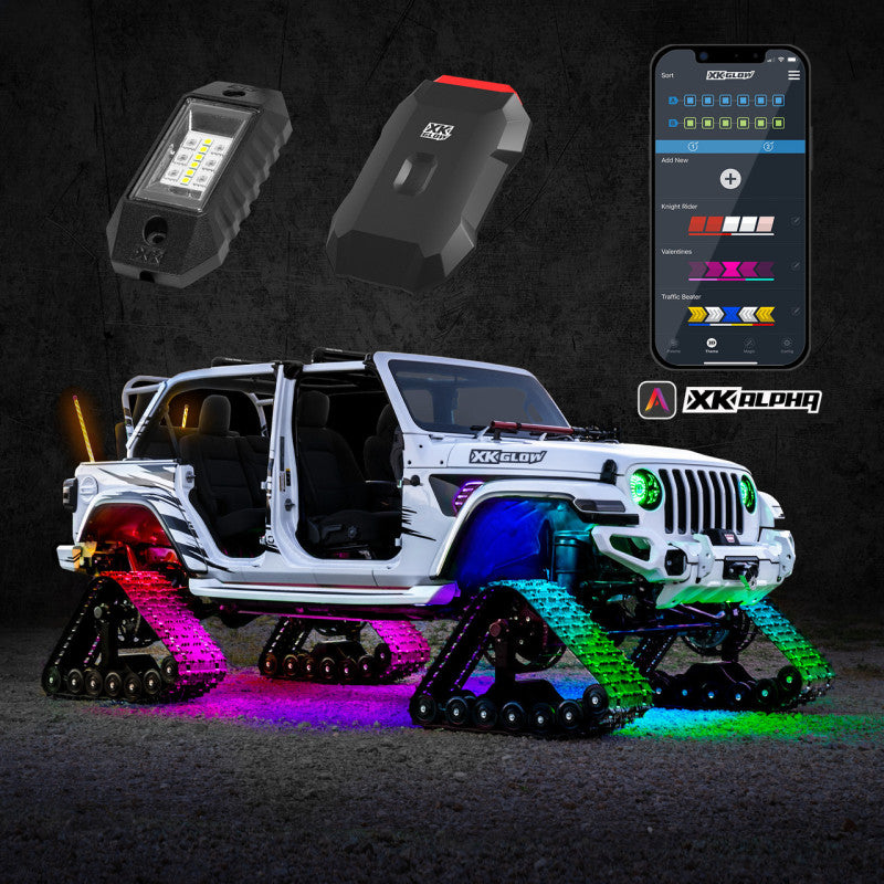 XK AP-ROCK-STA Glow RGBW Addressable LED Rock Light Kits Standard XKalpha App Controlled