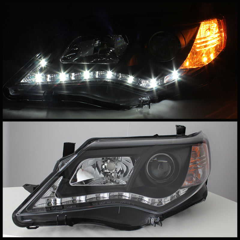 Spyder 5072658 fits Toyota 12-14 Camry Projector Headlights DRL Blk High 9005 (