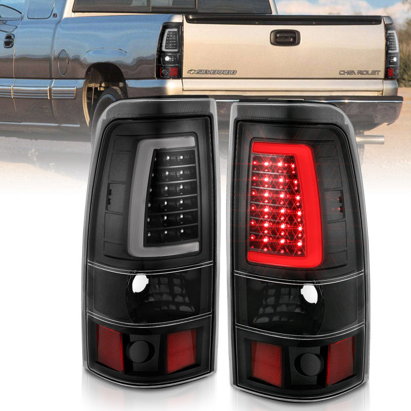 ANZO 311333 2006 fits Chevy 03-20 Silverado 1500 LED Taillights Plank Style Black w/Clear Lens