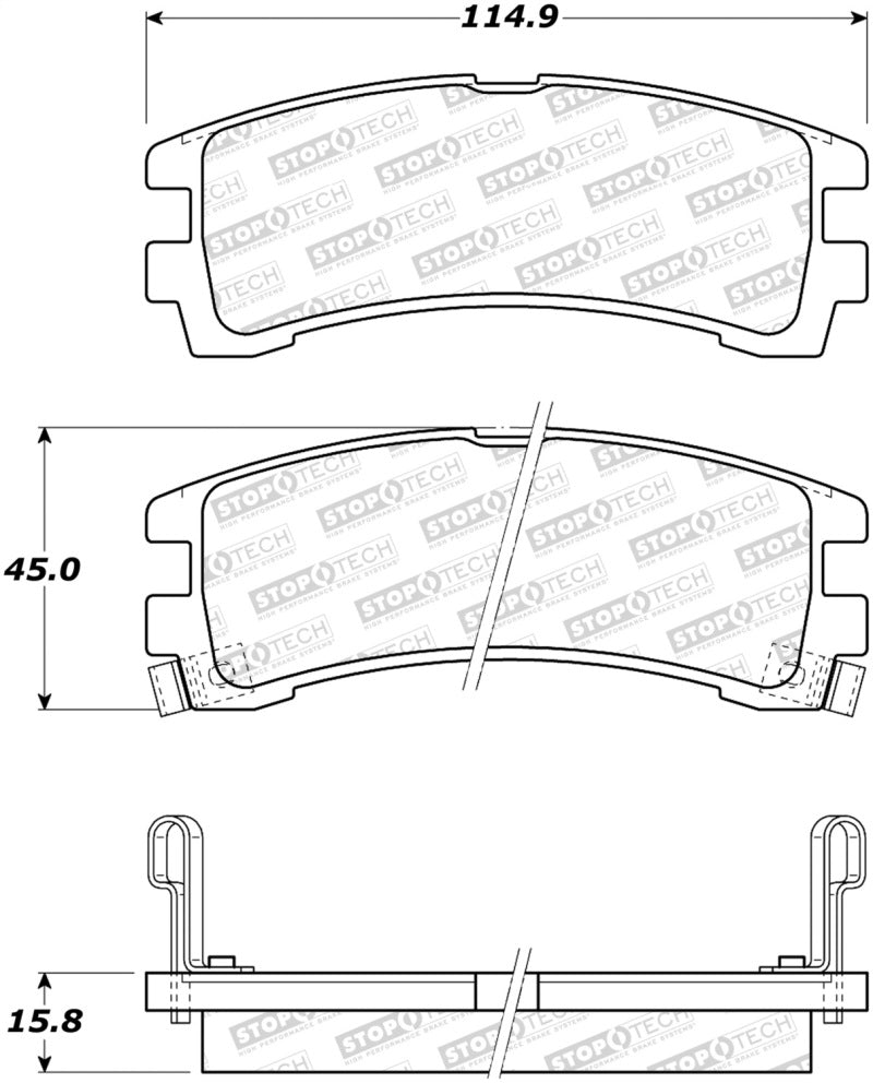 Stoptech 308.0401 Street Brake Pads