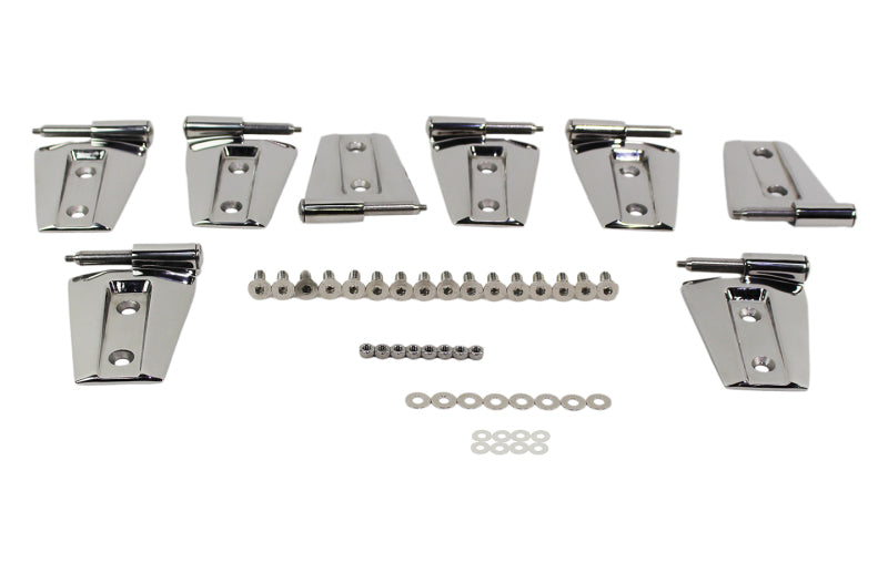 Kentrol 30576 fits Jeep 07-18 Wrangler JK Door Hinge Set 8 Pieces 4 Door- Polished Silver