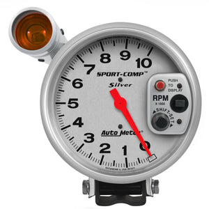 AutoMeter 3911 Autometer Sport-Comp 5 inch 10K RPM Shift Light Silver Tach