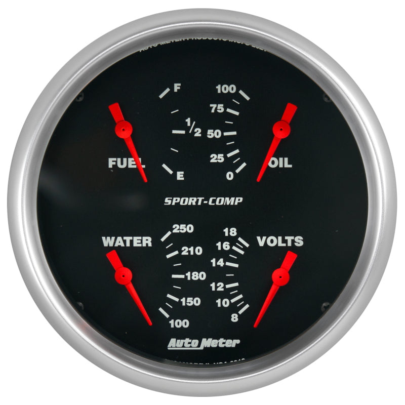AutoMeter 3912 Autometer Sport-Comp Quad 5in. - 240 OhmE-33 OhmF