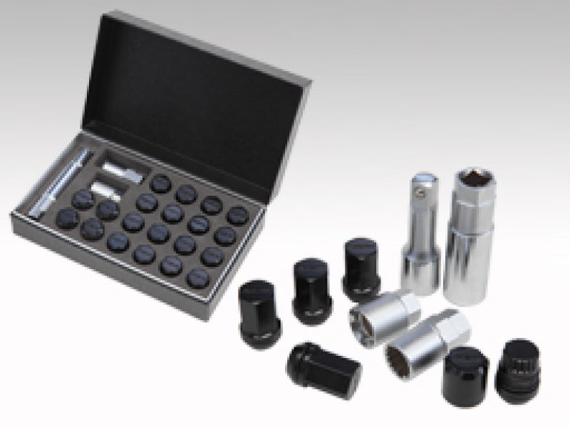 Rays W19DL12150B M12x1.50 19mm Hex w/ 2 Piece Double Lock Nut Set - Black