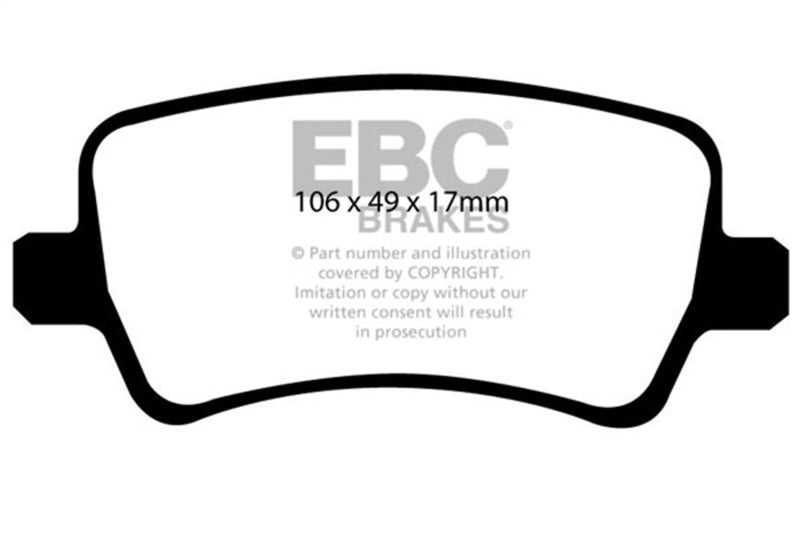 EBC DP21934 fits Land Rover 11-15 Range Rover Evoque 2.0 Turbo Greenstuff Rear Brake Pads