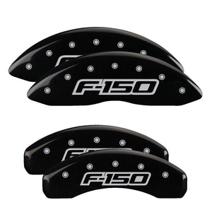 MGP 10219SF15BK 4 Caliper Covers Engraved F&R F150 / F150 2009 Black Powder Coat