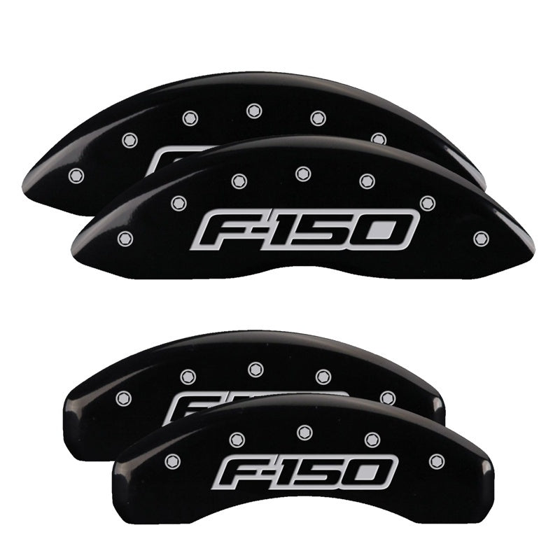 MGP 10219SF15BK 4 Caliper Covers Engraved F&R F150 / F150 2009 Black Powder Coat