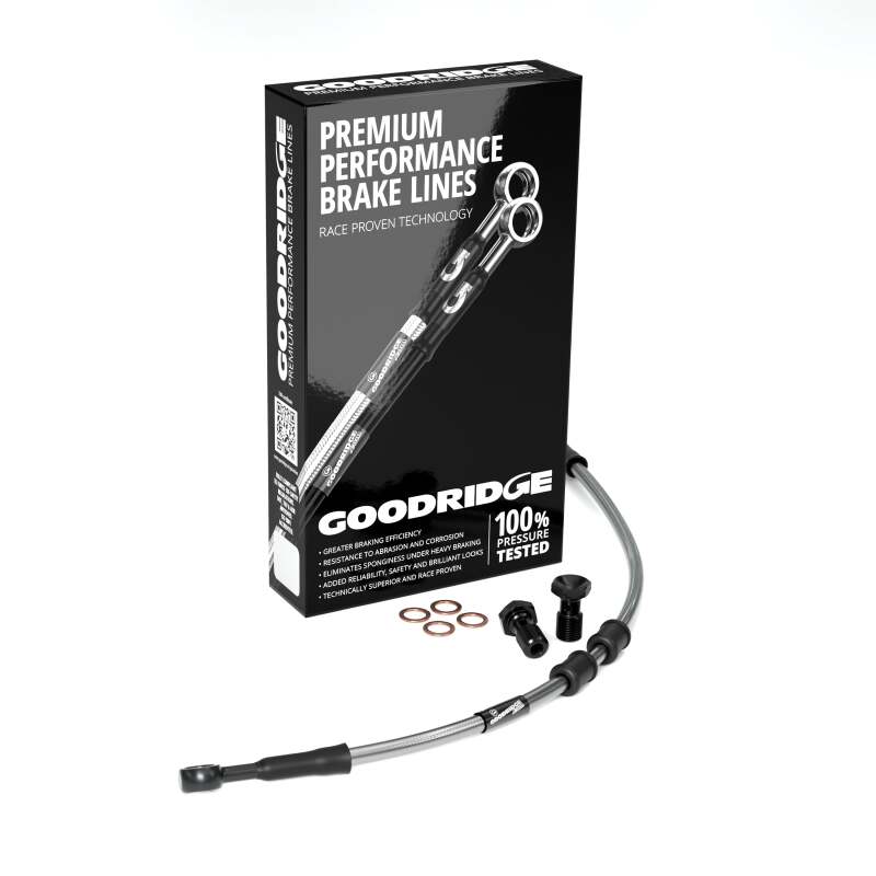 Goodridge HD0151-1FC-CL-4 16-20 HD XG500/XG750 (w/o ABS) -4in Clear Brake Line Kit w/Stainless Steel Fittings