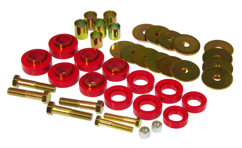 Prothane 7-139 67-81 fits Chevy Camaro Body Mount Kit w/ Hardware - Red
