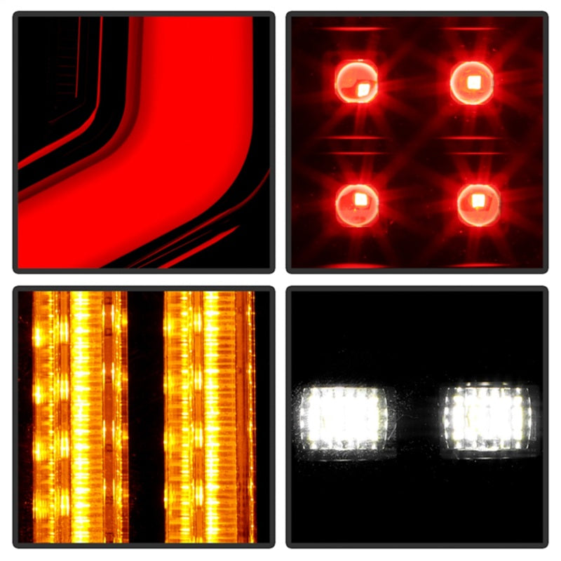 SPYDER 5089137 05-21 fits Nissan Frontier Clear Light Bar LED Tail Lights - Blk (ALT-YD-NF05AP-GR-LED-BK)