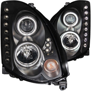 ANZO 121363 2003-2007 fits Infiniti G35 Projector Headlights w/ Halo Black (CCFL) (HID Compatible)