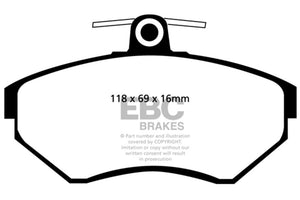 EBC DP21112 97-02 Volkswagen Cabriolet 2.0 Greenstuff Front Brake Pads