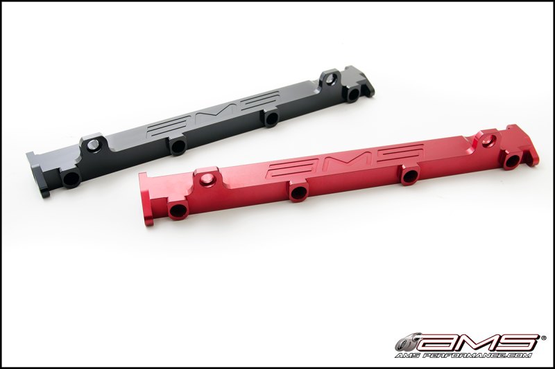 AMS AMS.01.07.0102-1 Performance Misubishi EVO VIII/IX CNC Machined Aluminum Fuel Rail - Black