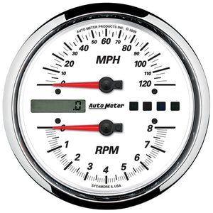 AutoMeter 19467 Autometer Pro-Cycle Gauge Tach/Speedo 4 1/2in 8K Rpm/120 Mph White