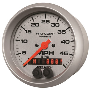 AutoMeter 200635-33 Autometer Marine Silver Ultra-Lite 3-3/8in 50MPH GPS Speedometer Gauge
