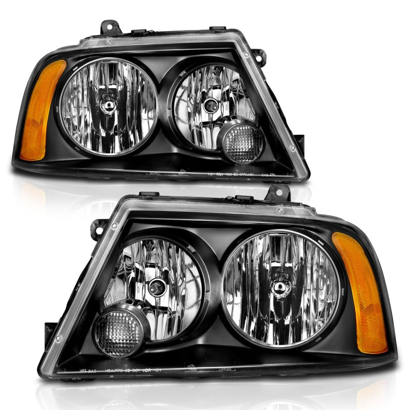 ANZO 111045 2006 fits Lincoln 03-20 Navigator Crystal Headlights Black