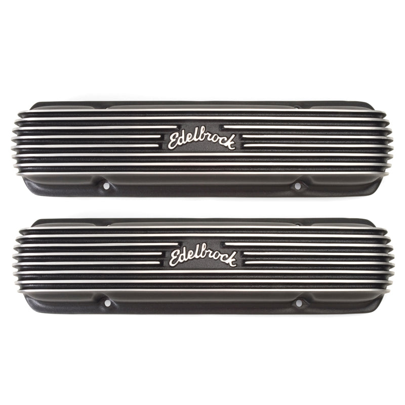 Edelbrock 41303 Valve Cover Classic Series fits Pontiac 1962-1979 301-455 CI V8 Black