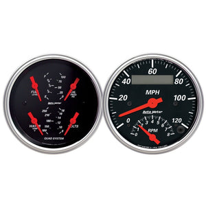 AutoMeter 1409 Autometer Designer 3-3/8in In-Dash Kit Box-Tach Speedo Combo & Elec Oil Press, H2O Temp, Volt, Fuel