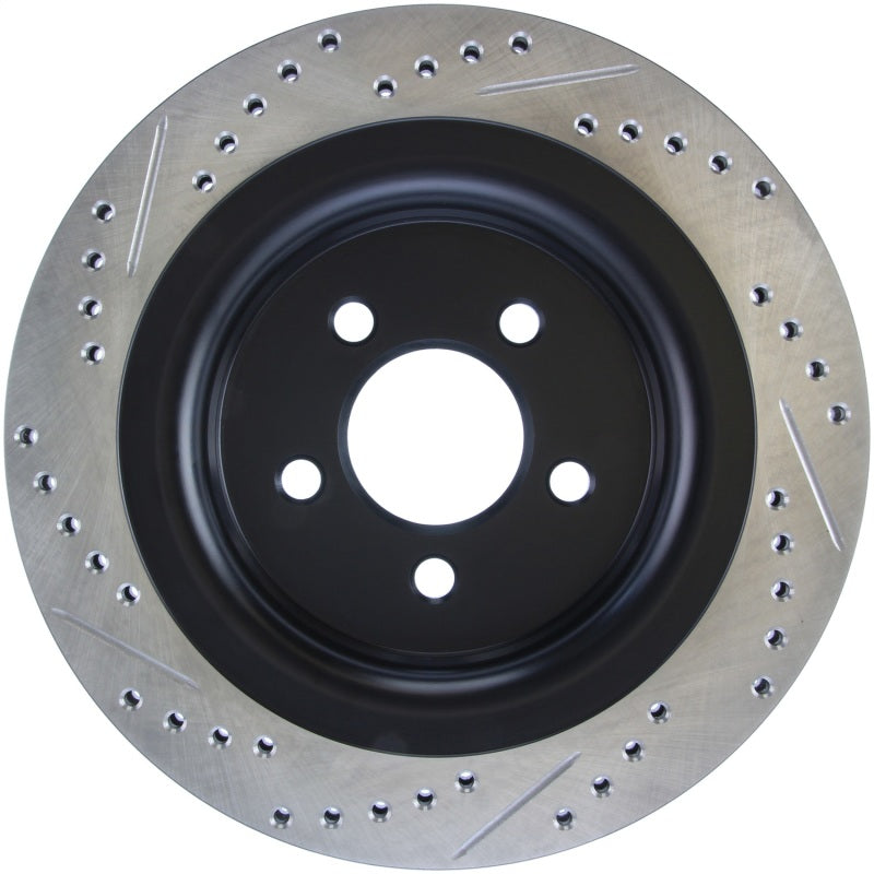 Stoptech 127.61109L Slotted & Drilled Sport Brake Rotor - 2015 Ford Mustang GT - Rear Left