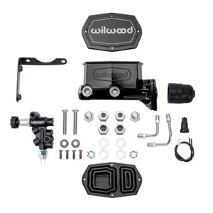 Wilwood 261-17798-BK MOPAR Compact Tandem M/C Kit w/ P-Valve 1in Bore - Black