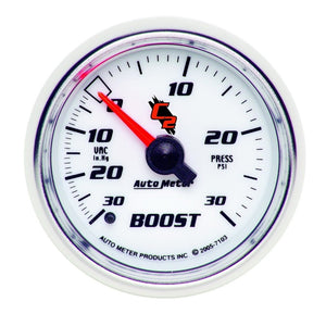 AutoMeter 7103 Autometer C2 52mm 30 PSI Mechanical Boost and Vacuum Gauge