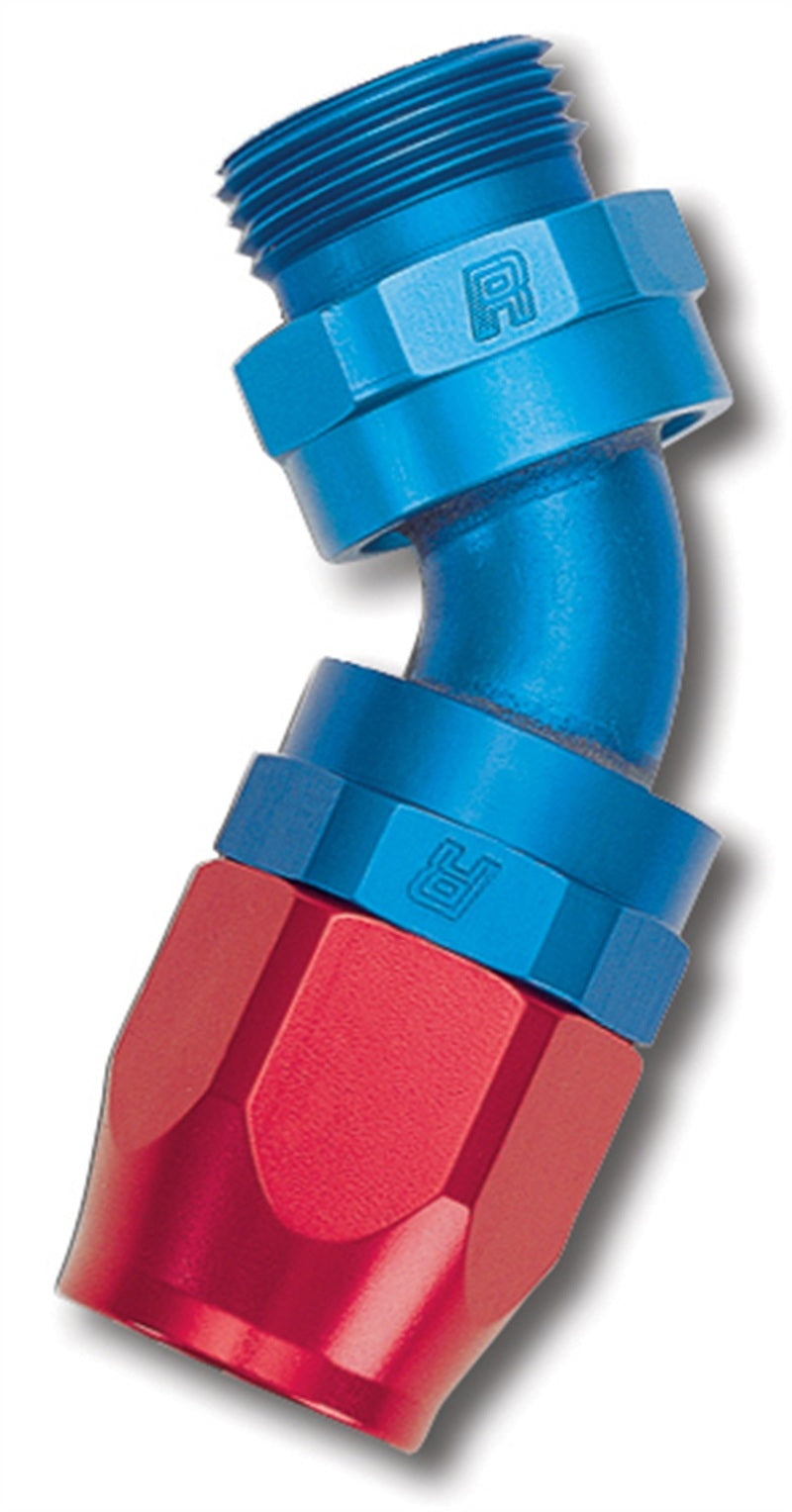 Russell 612230 Performance -12 AN Red/Blue 45 Degree Swivel Dry Sump Hose End (-10 Port 7/8in-14 Thread)