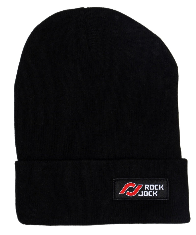 RockJock RJ-716002-1 Beanie Black w/ Red and White RockJock Logo Patch One Size Fits All