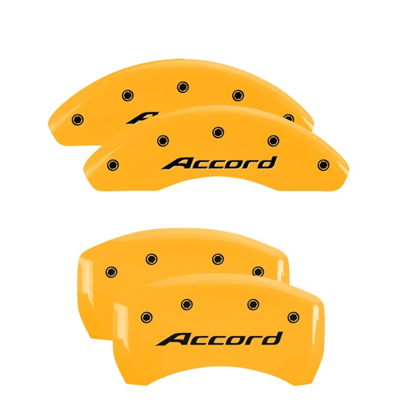 MGP 20224SACCYL 4 Caliper Covers Engraved Front fits Accord Rear Accord Yellow F
