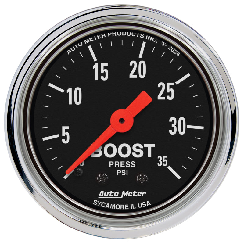 AutoMeter 2404 AutoMeter Gauge Boost 2-1/16in. 35 PSI Mechanical Traditional Chrome
