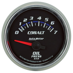 AutoMeter 6127-M Autometer Cobalt 52mm 0-7 BAR Short Sweep Electric Oil Pressure Gauge