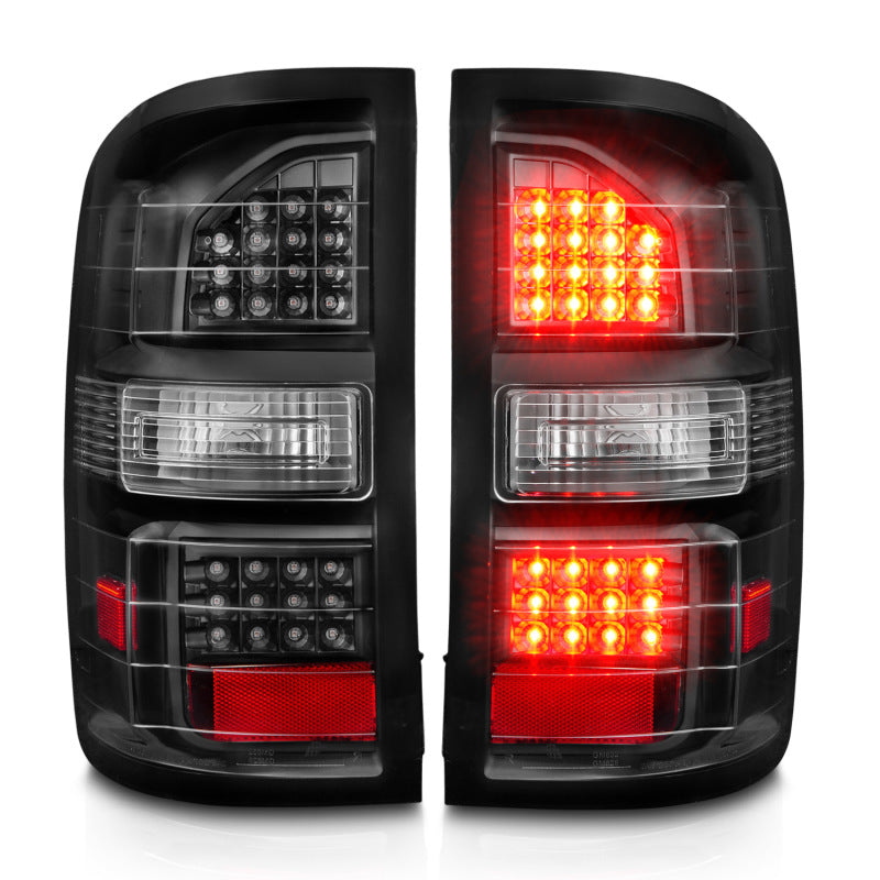 ANZO 311397 2018 fits GMC 14-20 Sierra LED Tail Lights Black Housing Clear Lens