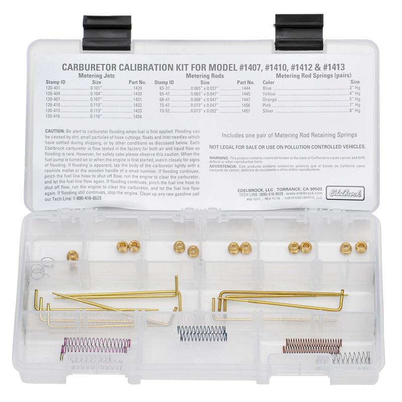 Edelbrock 1480 Jet / Rod Kit for 1407/1410/1412/1413