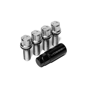 Vossen LUG-BL1425-28-CH 28mm Lock Bolt - 14x1.25 - 17mm Hex - Cone Seat - Silver (Set of 4)