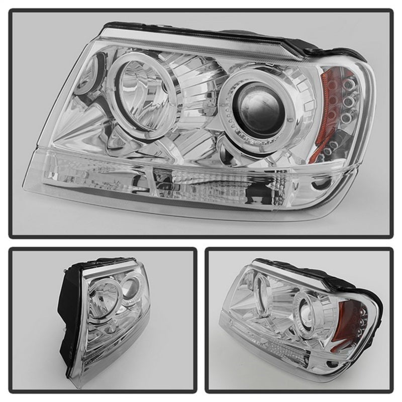 Spyder 5011152 fits Jeep 99-04 Grand Cherokee Projector Headlights LED Halo LED