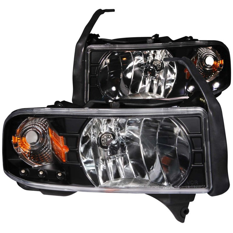 ANZO 111205 1901 fits Dodge 94-20 Ram Crystal Headlights Black w/ LED