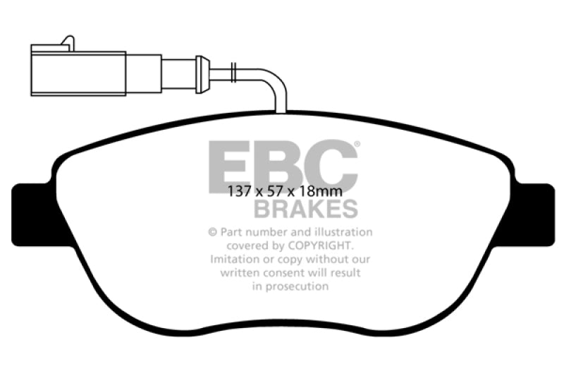 EBC DP21383 12+ fits Fiat 500 1.4 Turbo Abarth Greenstuff Front Brake Pads