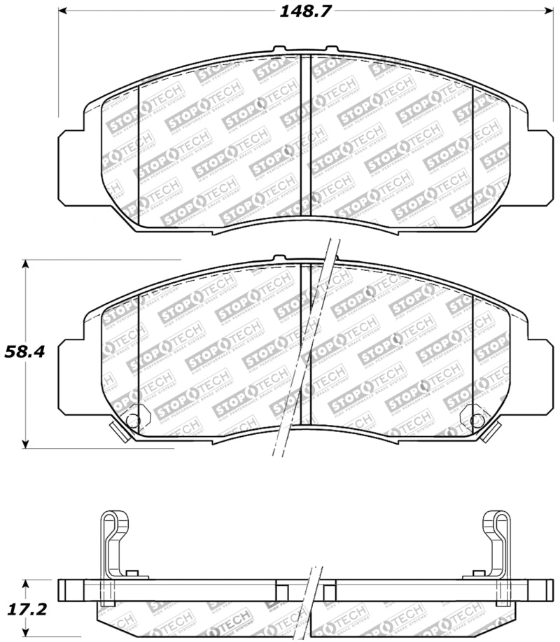 Stoptech 309.0959 Performance 03-07 Honda Accord V6 A/T Front Brake Pads