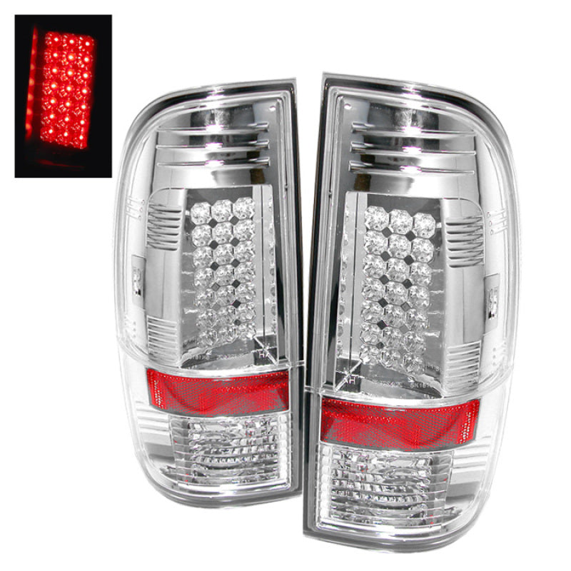 Spyder 5003904 fits Ford 08-15 Super Duty LED Tail Lights Chrome ALT-YD-FS07-LE