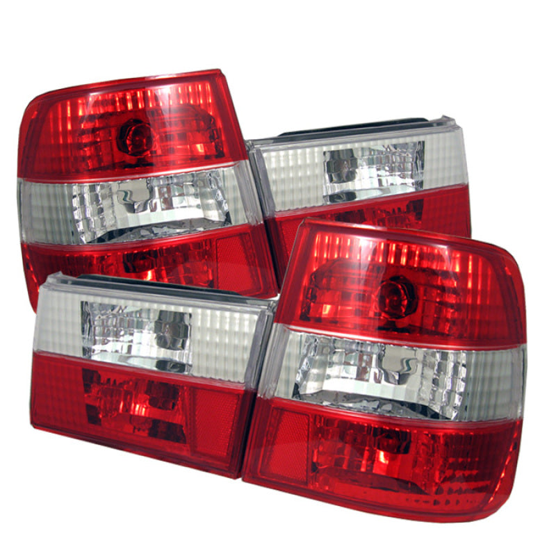 Spyder 5000491 fits BMW 88-95 E34 5-Series Euro Style Tail Lights Red Clear ALT