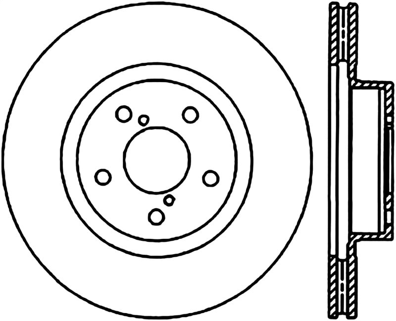 Stoptech 126.47012CSR Power Slot 13 BRZ/90-05 Legacy Sedan / 05-06 Saab 9-2X Front Right Slotted CRYO-STOP Rotor