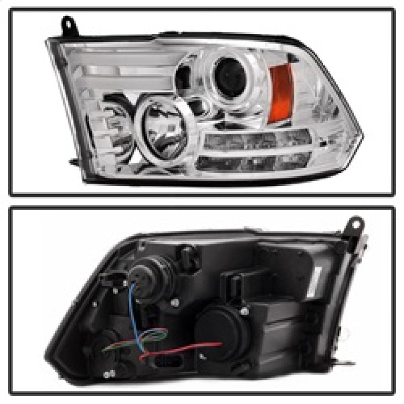 Spyder 5080905 fits Dodge 13-15 Ram Projector Headlights Light Bar DRL Chrome P
