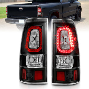 ANZO 311324 1999-2002 fits Chevy Silverado 1500 LED Taillights Plank Style Black w/Clear Lens