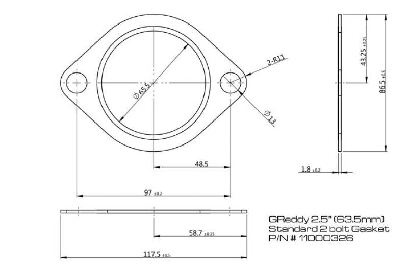 GReddy 11000326 2.5in Universal Exhaust Gasket